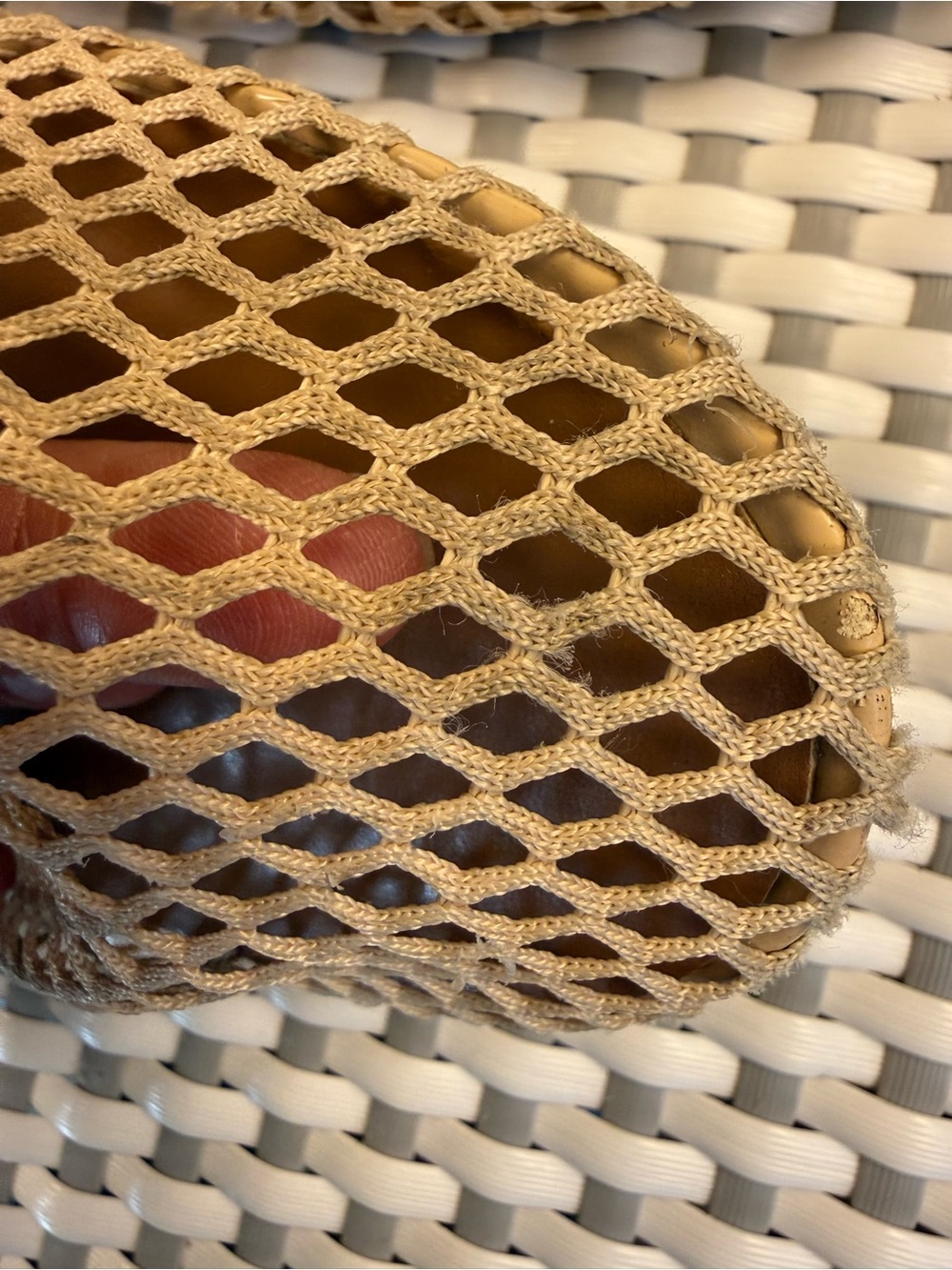 Women's Tan Mesh Mary Jane Flats - Picture 8 of 12